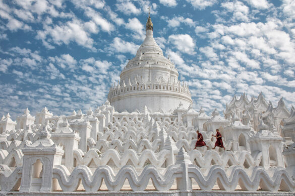 monks at mingun white palace, Myanmar photography workshop